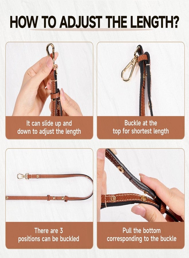KOMHPS Leather Purse Strap Replacement, Three-speed Adjustment Handbag Crossbody Shoulder Strap Kit for XSmall Tote Bag Women - Image 4